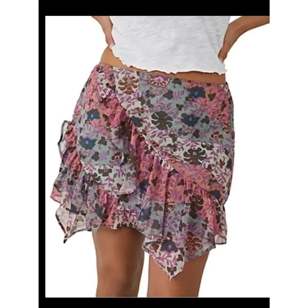 Free People Sammy Floral miniskirt sz L